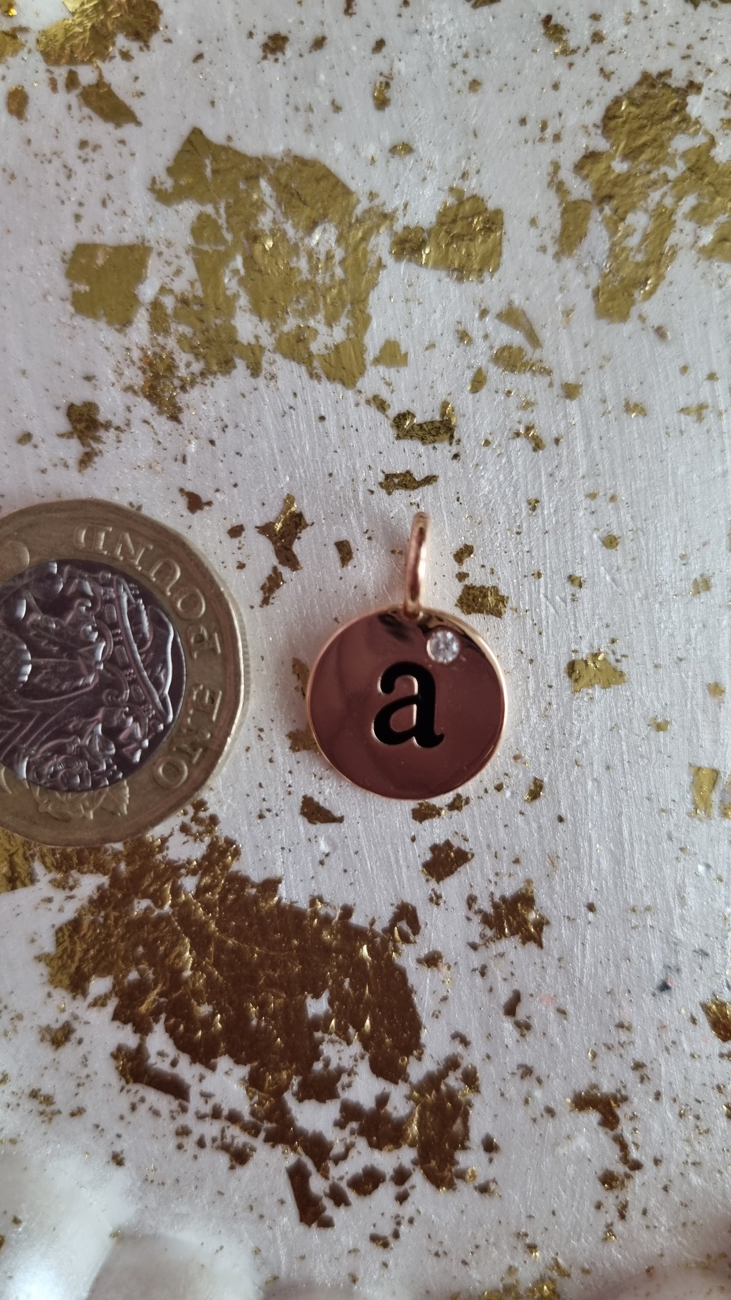 18kr.gold plated pendant with sw.crystal Medical gold jewellery