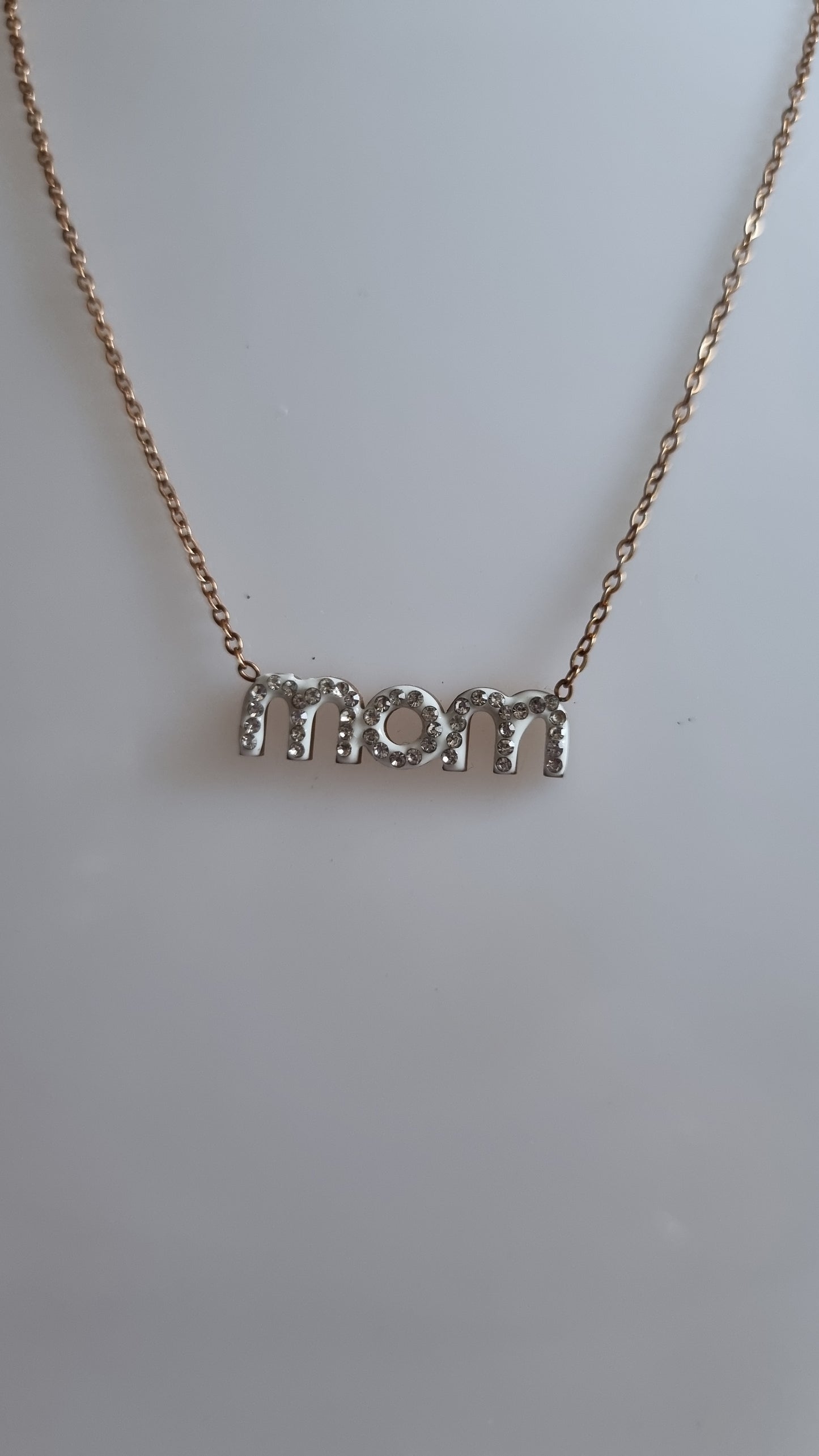 Rose gold plated stainlessSteel jewellery with sw.crystal mum