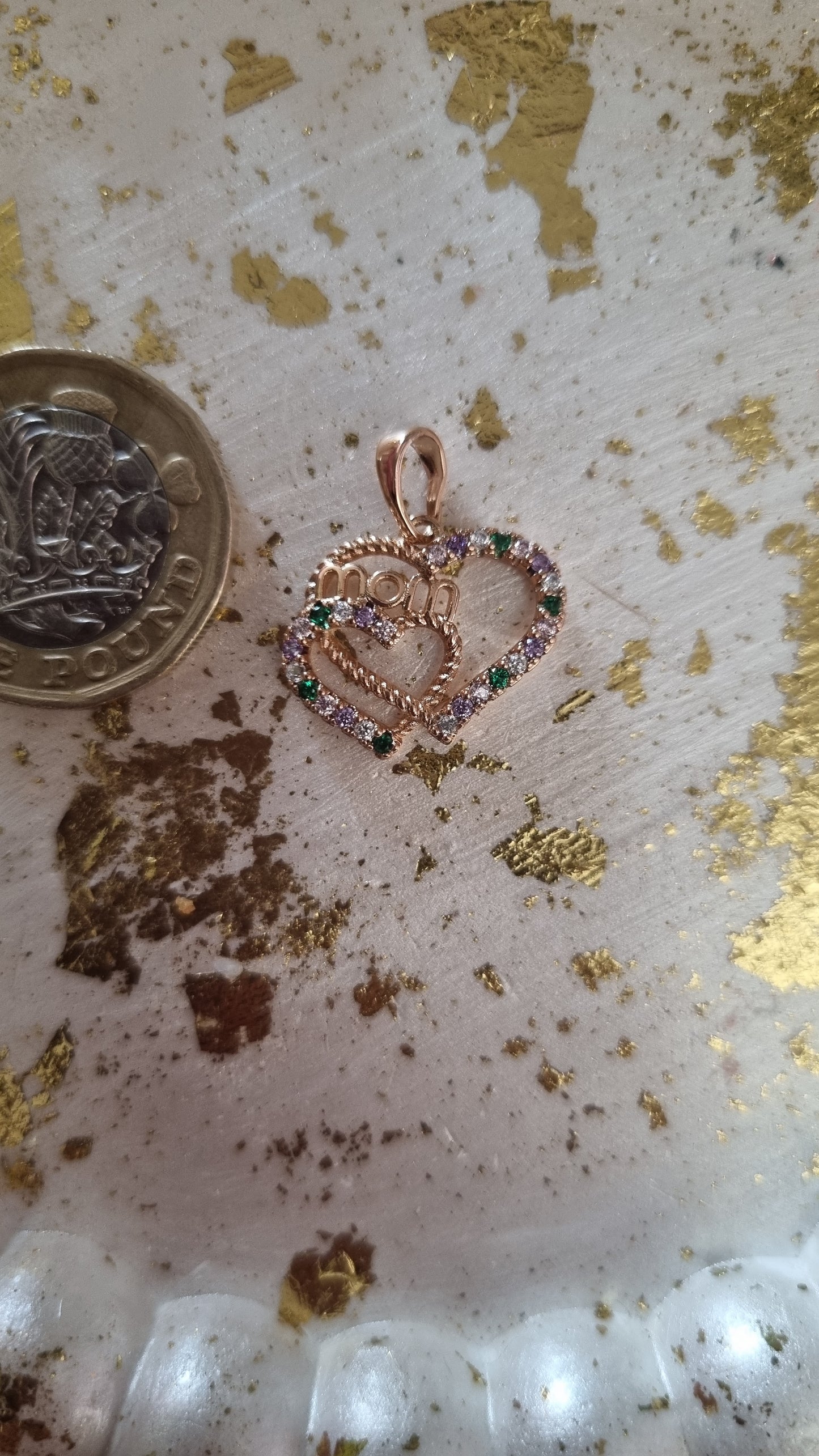 18kr.gold plated pendant with sw.crystal