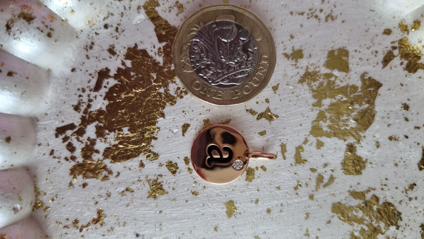 18kr.gold plated pendant with sw.crystal Medical gold jewellery