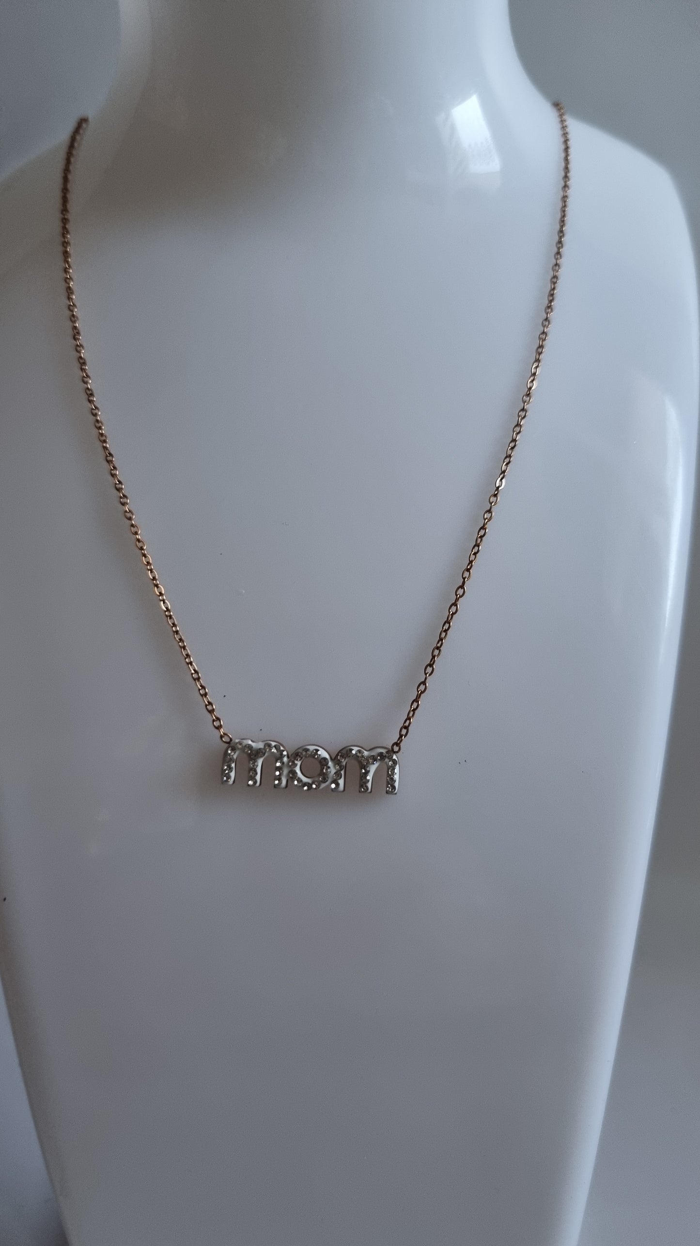 Rose gold plated stainlessSteel jewellery with sw.crystal mum