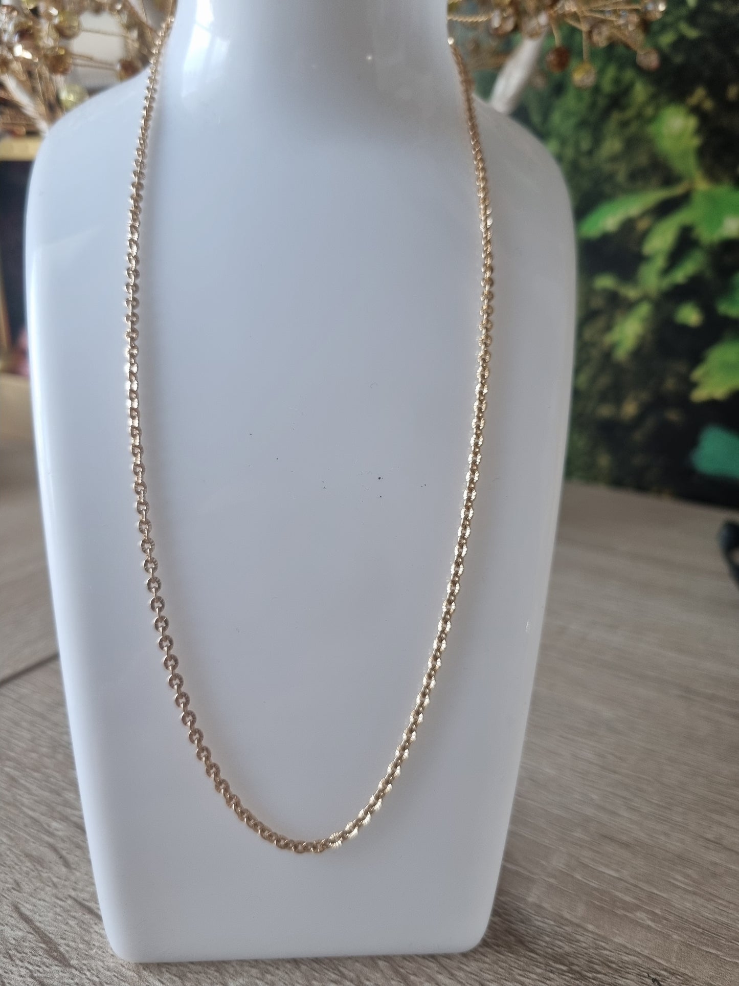 18kr gold.plated necklace chain unisex waterproof hypoallergenic free nickel