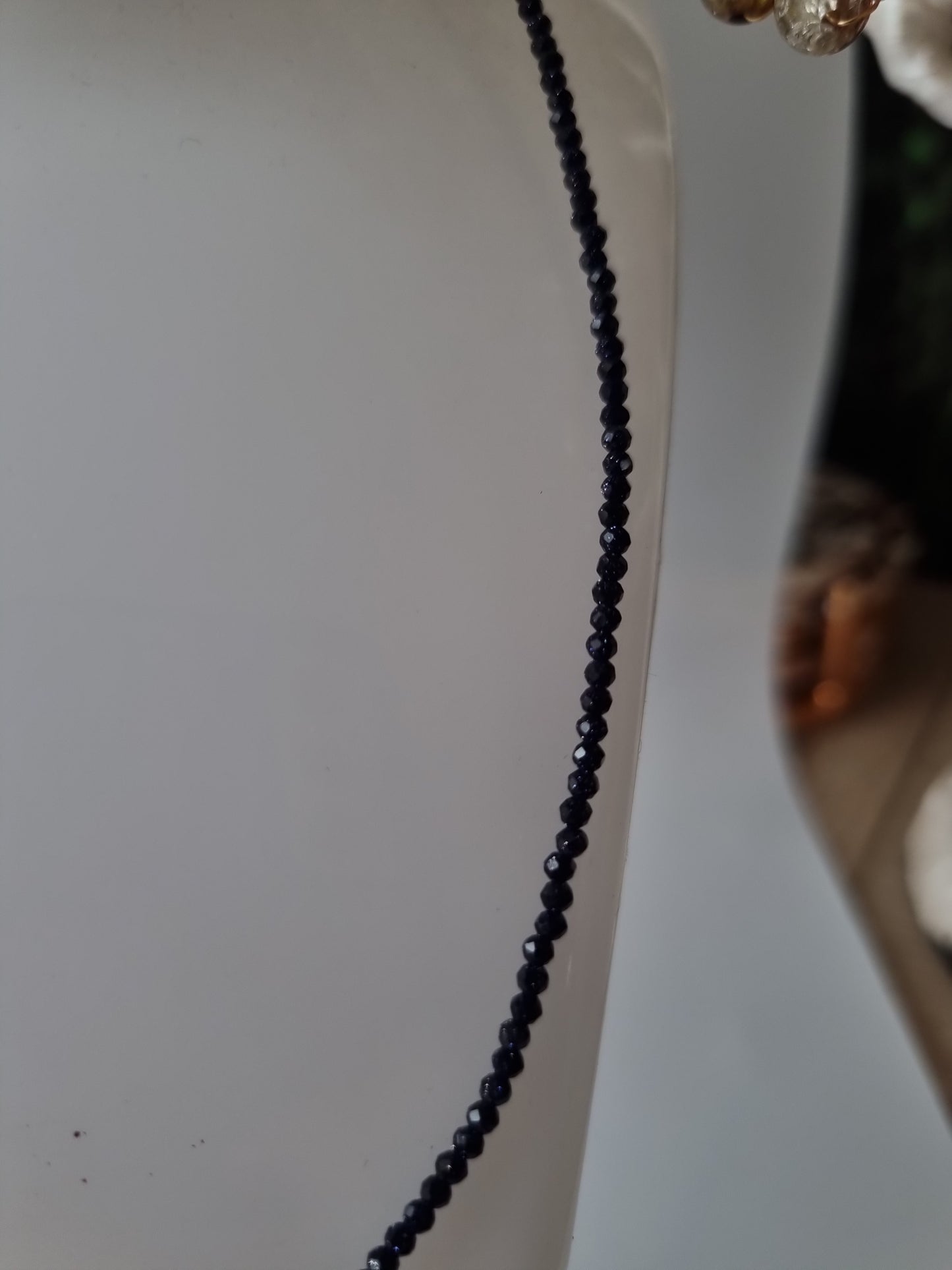 Handmade natural Stone blue goldstone faceted beads 2-3mm