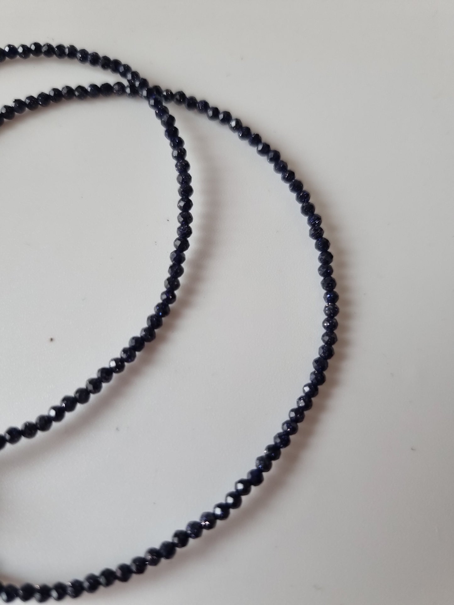 Handmade natural Stone blue goldstone faceted beads 2-3mm