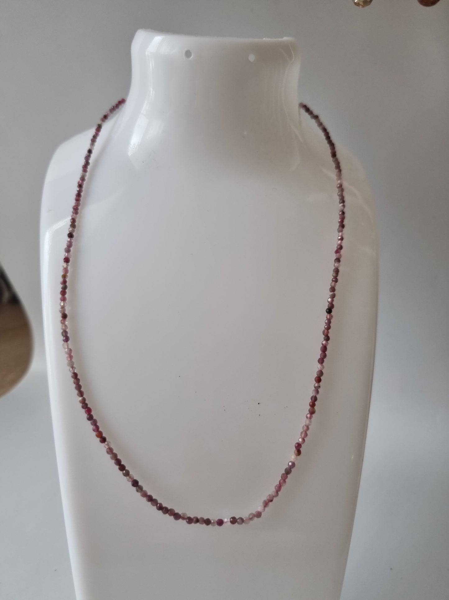 Handmade Pink Tourmarine gemstone 2-3mm choker beautiful