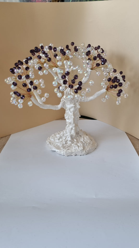 Handmade tree decor in home made with love beautiful size large white pearl metallics