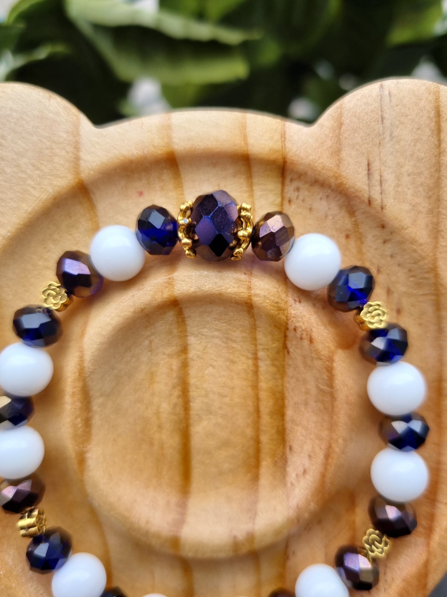 Handmade bracelets from gemstones agate beads and glass beads with life tree pendant