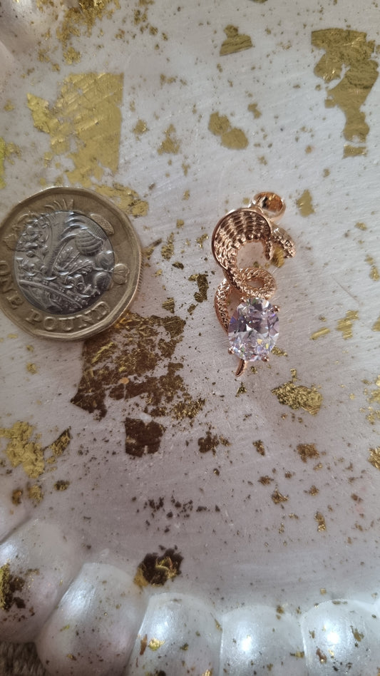 18kr.gold plated pendant with zircon stone
