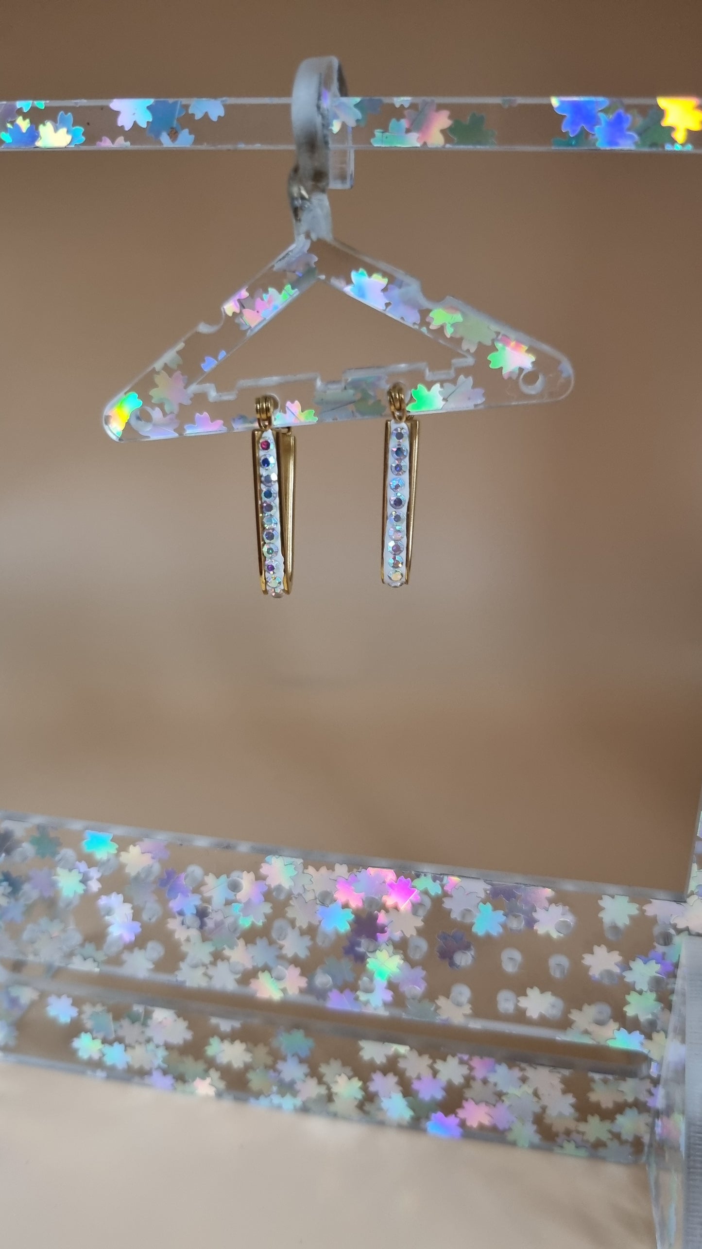 Stainless steel earrings with sw.crystal waterproof free nickel hypoallergenic