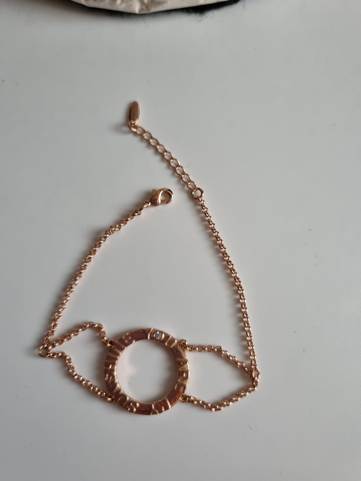 Rose gold plated chain bracelet  with sw.crystal  ( You are my sunshine)