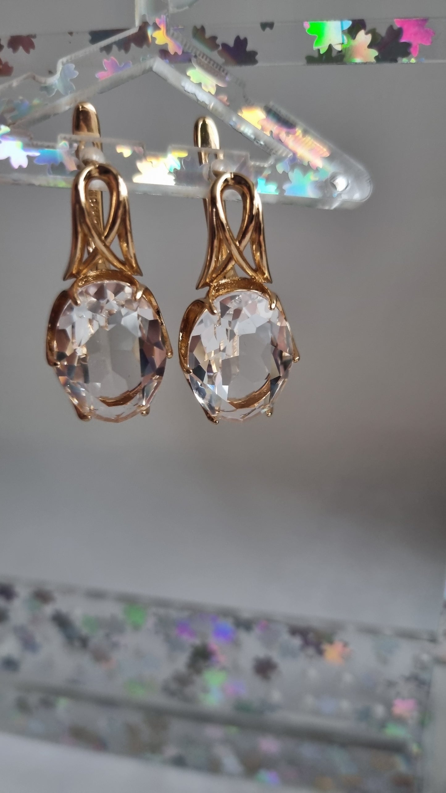 18 kr gold plated earrings with sw.crystal luxury group earrings waterproof free nickel hypoallergenic