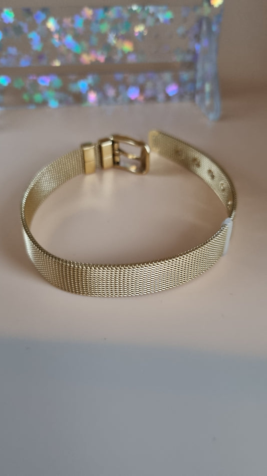 24kr.gold plated bracelet stainless steel  unisex