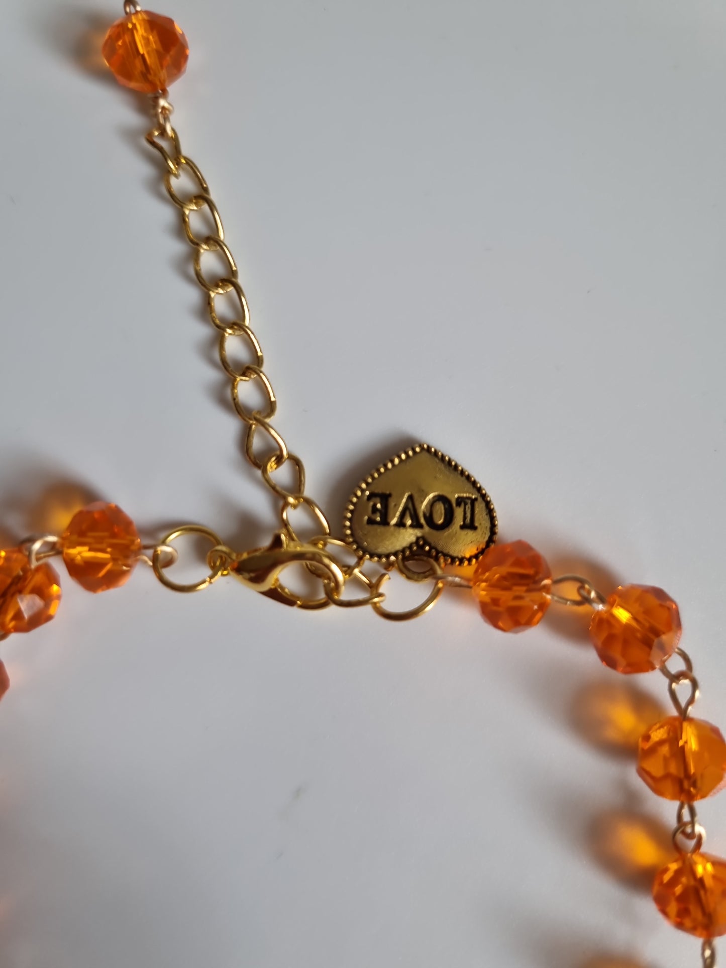 Handmade bracelets from glass beads crystal faceted beautiful color orange bracelet