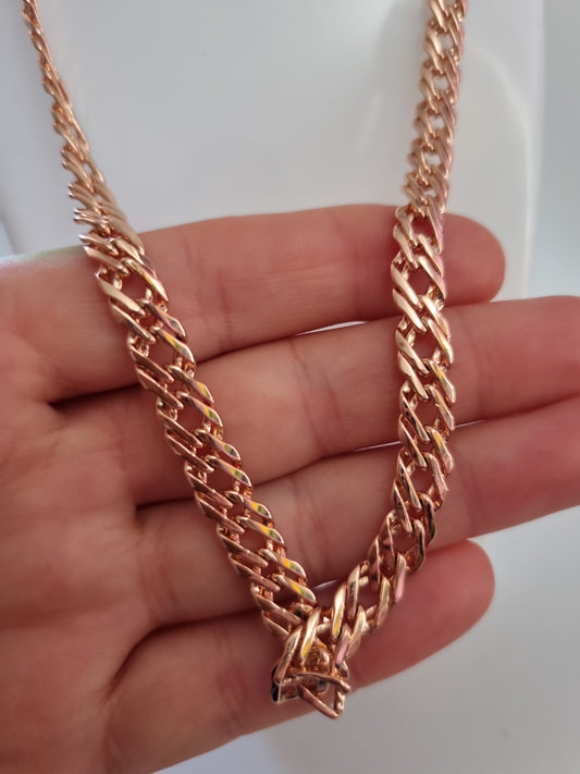 Rose gold plated chain unisex waterproof hypoallergenic free nickel