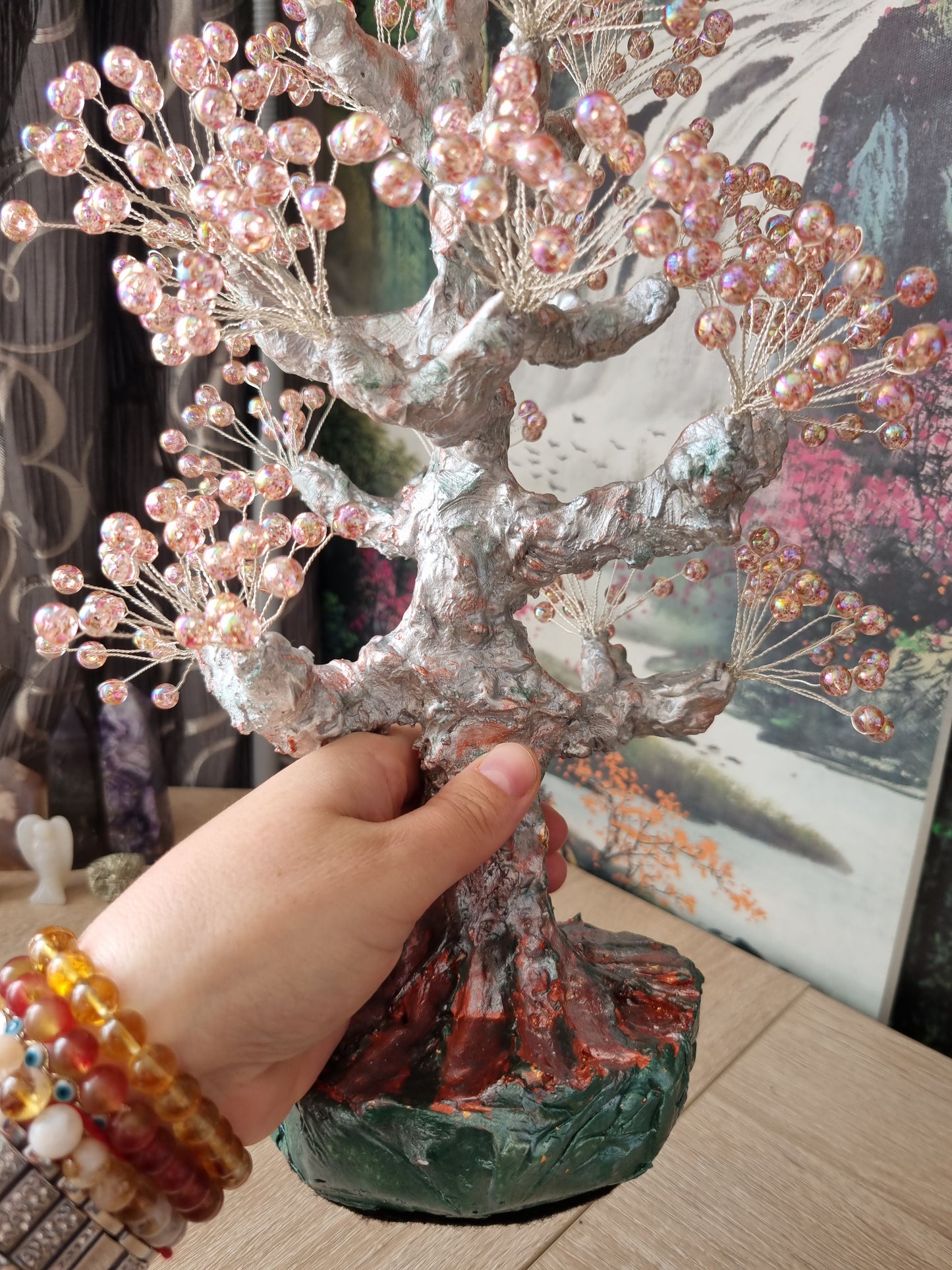 Handmade tree from acrylic beads very beautiful decoration in the home  large size