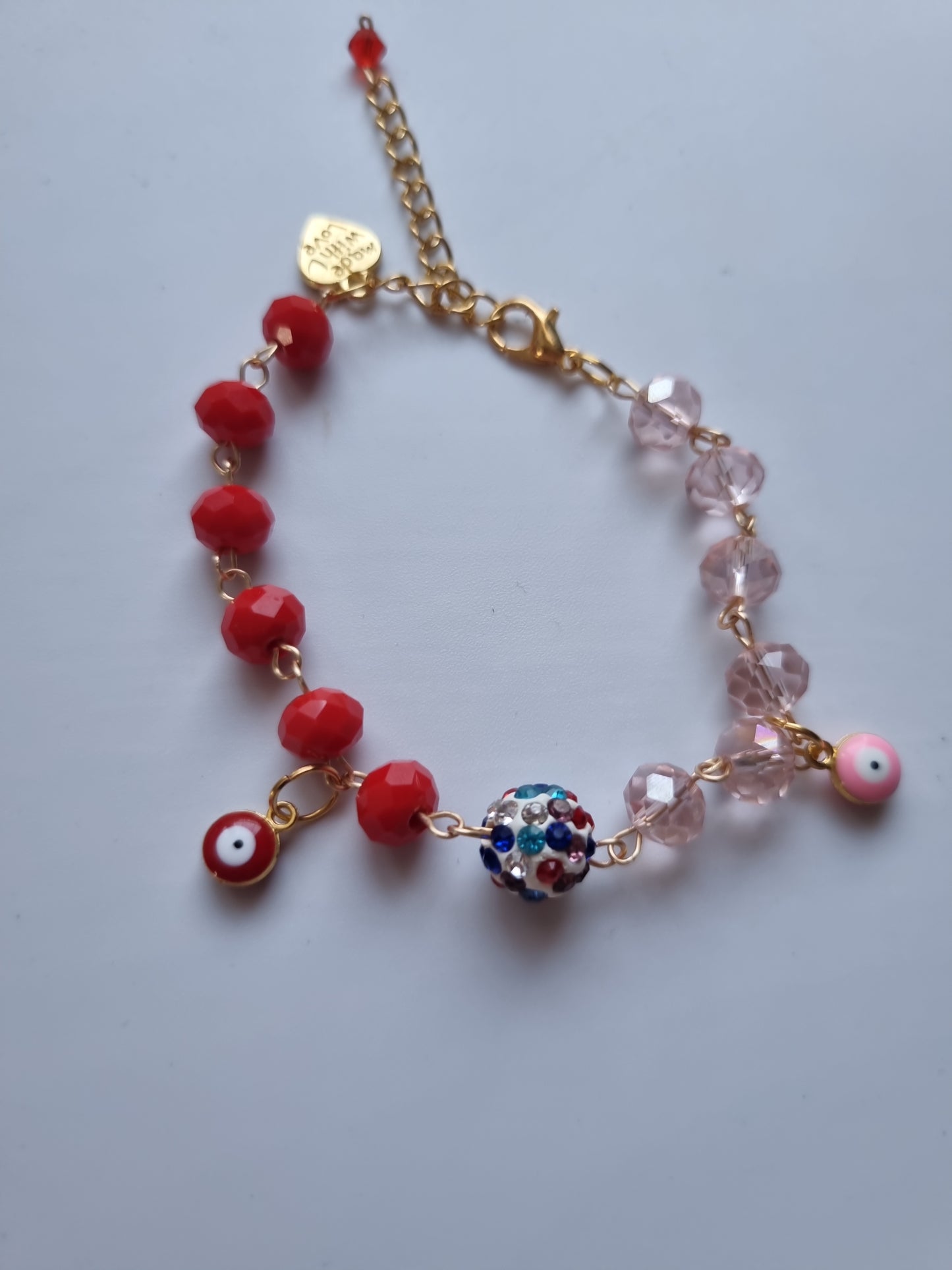 Handmade bracelets from glass beads made with love