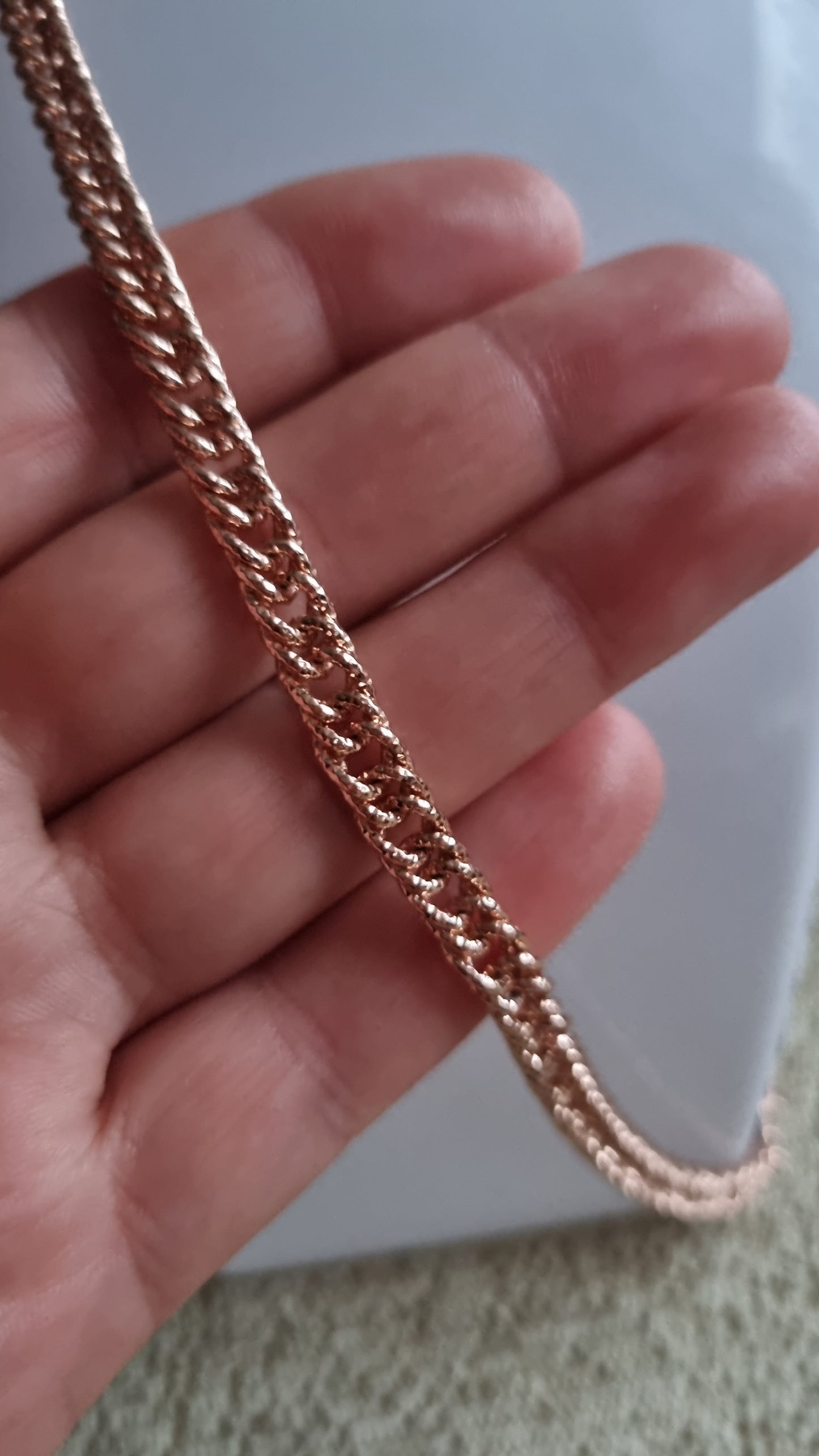 Rose gold plated chain unisex waterproof hypoallergenic