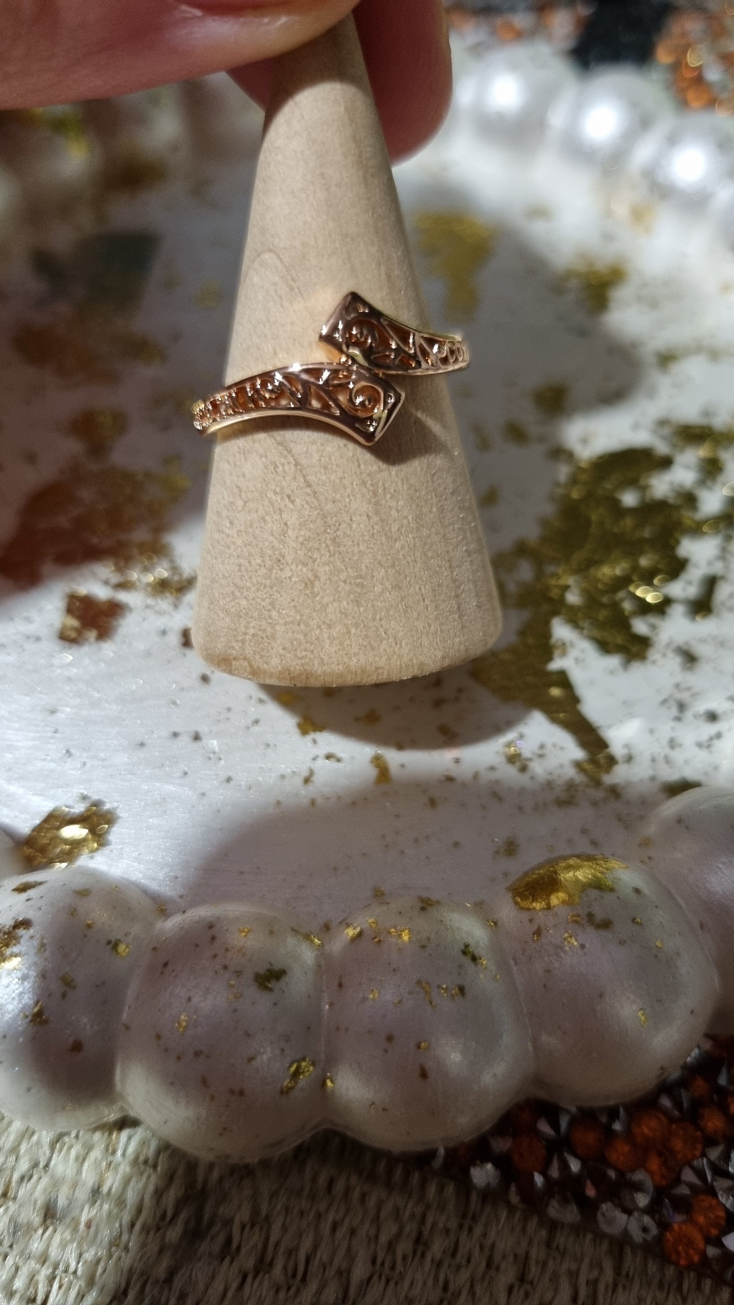 Rose gold plated ring hypoallergenic waterproof copper metal