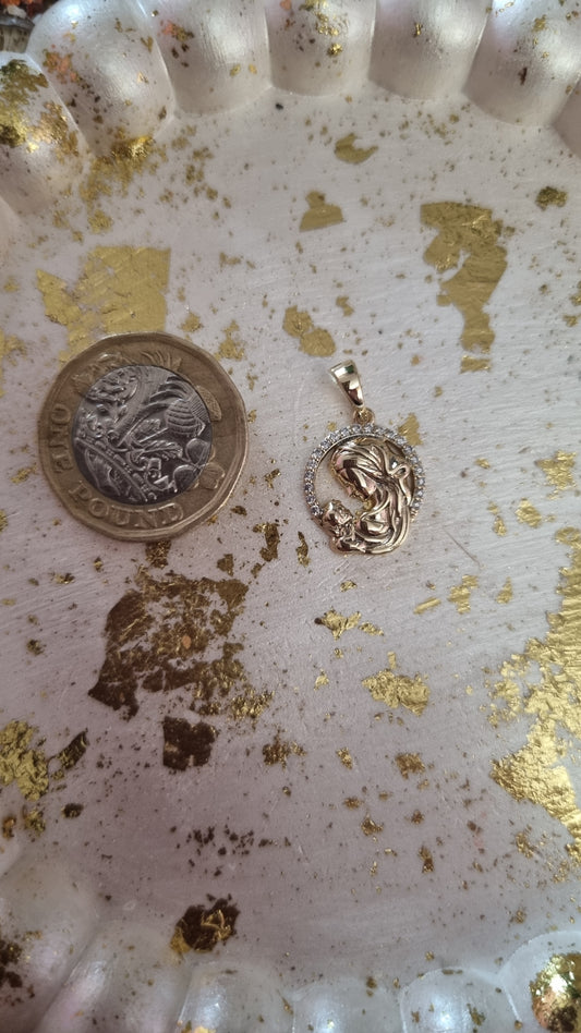 14kr.gold plated pendant with sw.crystal