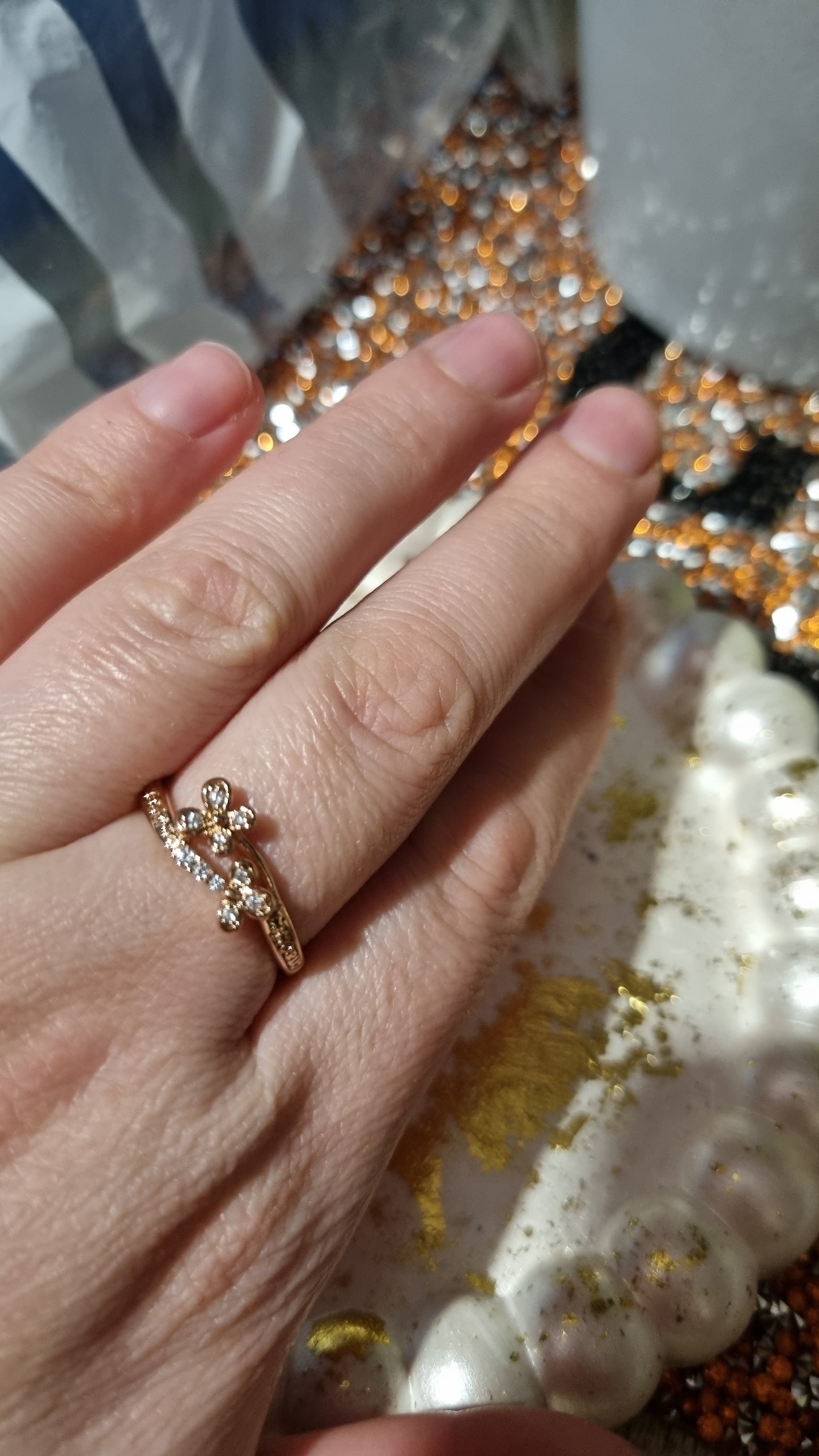 Rose gold plated rings with zircon stone