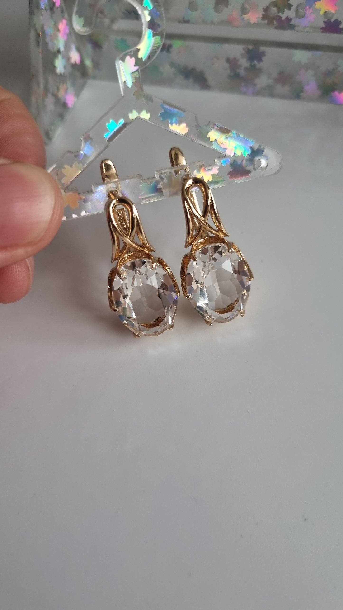 18 kr gold plated earrings with sw.crystal luxury group earrings waterproof free nickel hypoallergenic