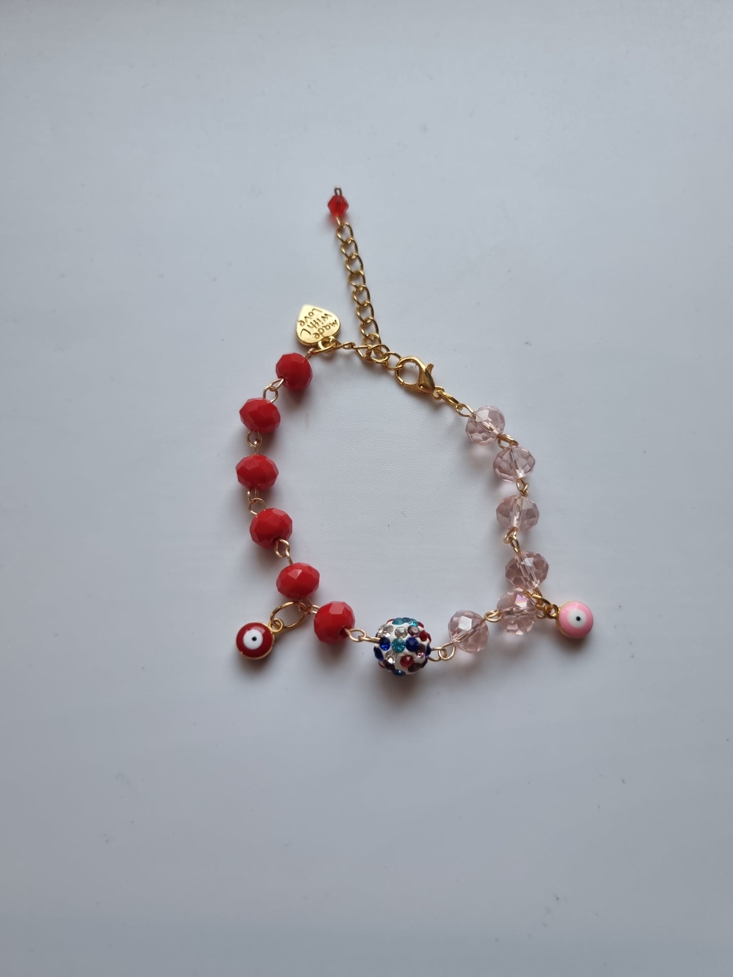 Handmade bracelets from glass beads made with love