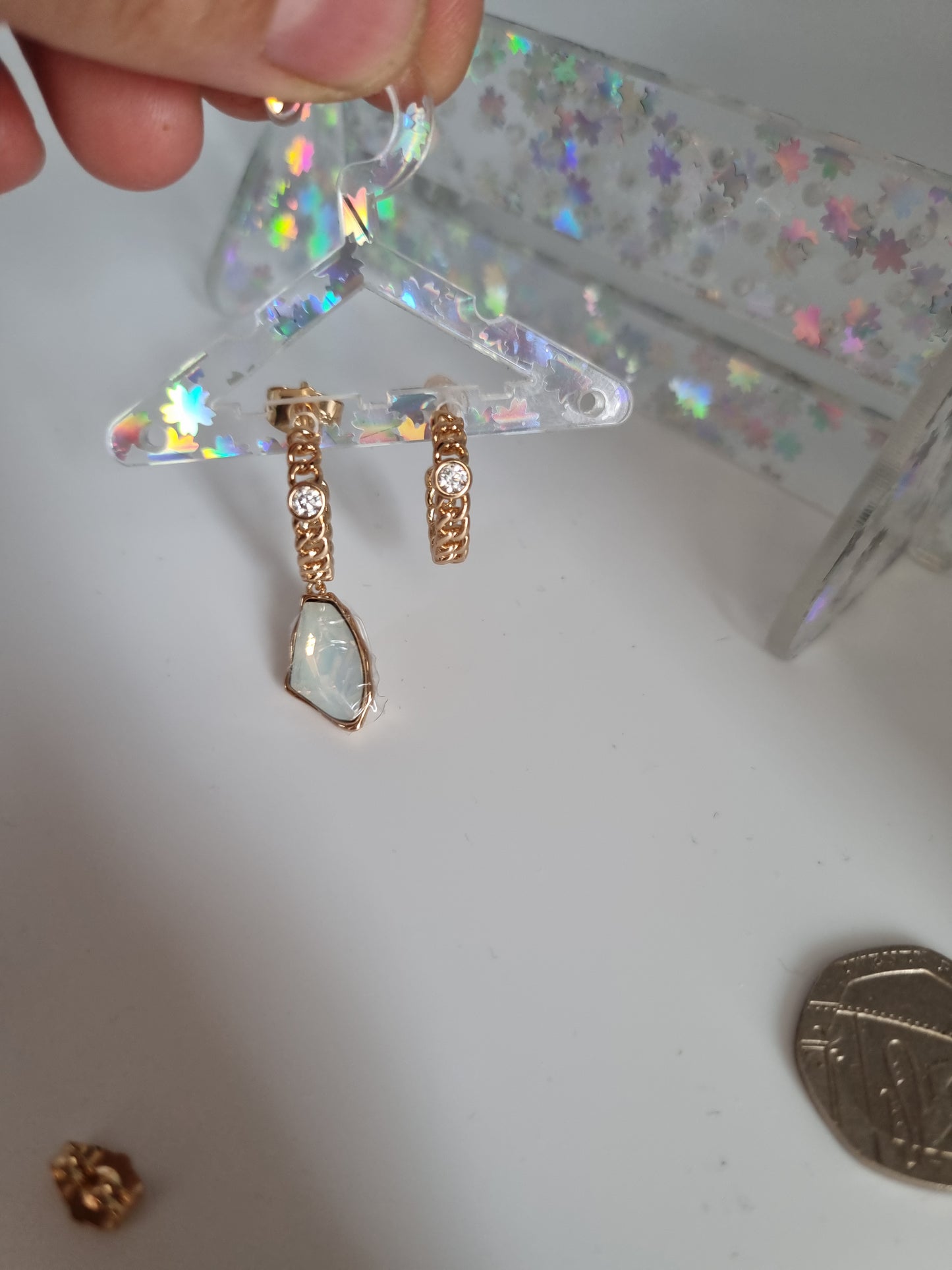 18 kr gold plated earrings with sw.crystal waterproof free nickel hypoallergenic