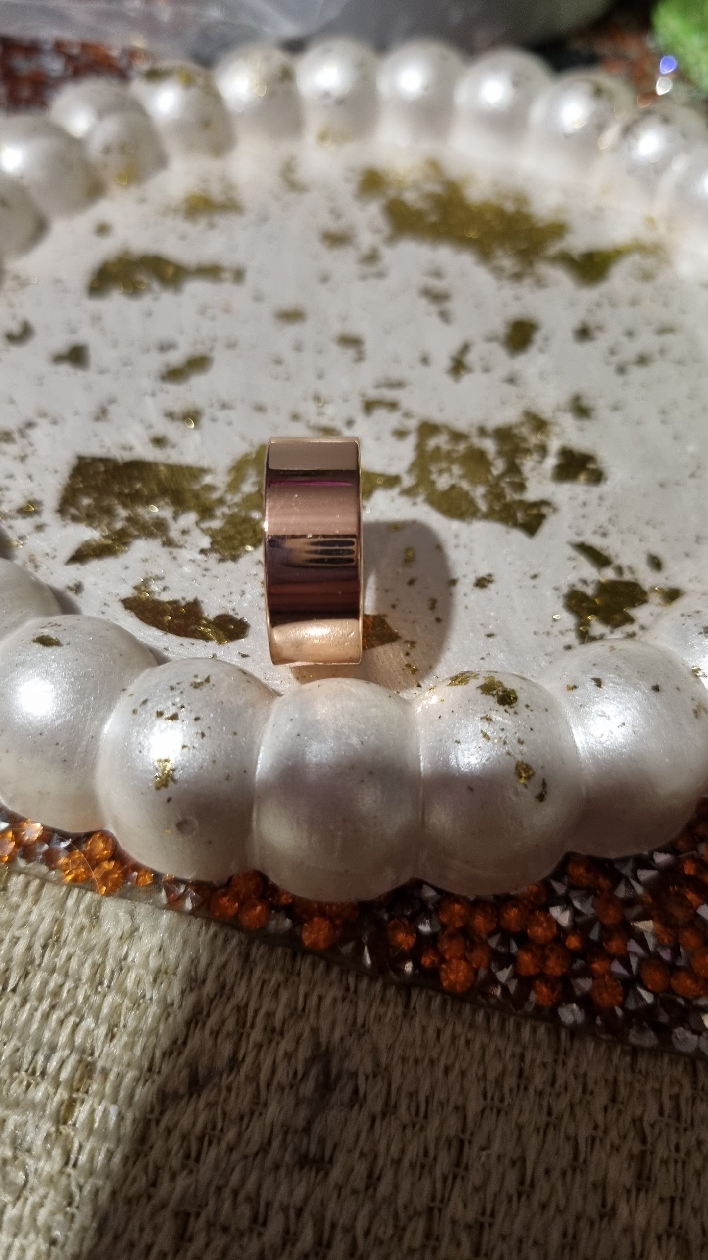 Rose gold plated rings unisex waterproof hypoallergenic