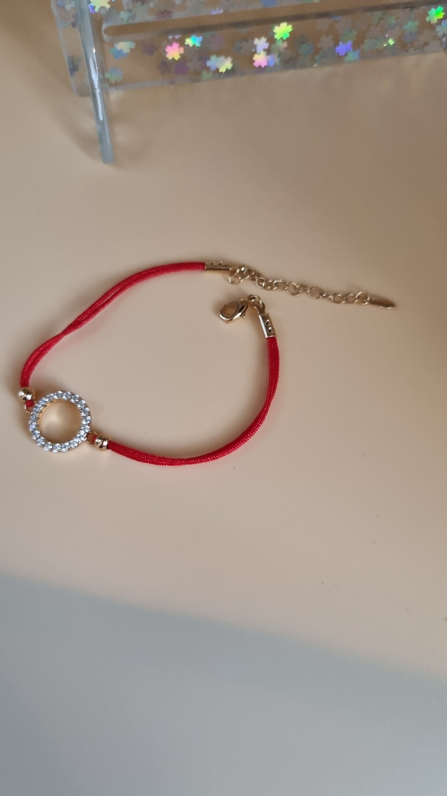 18kr gold plated bracelet red hypoallergenic waterproof