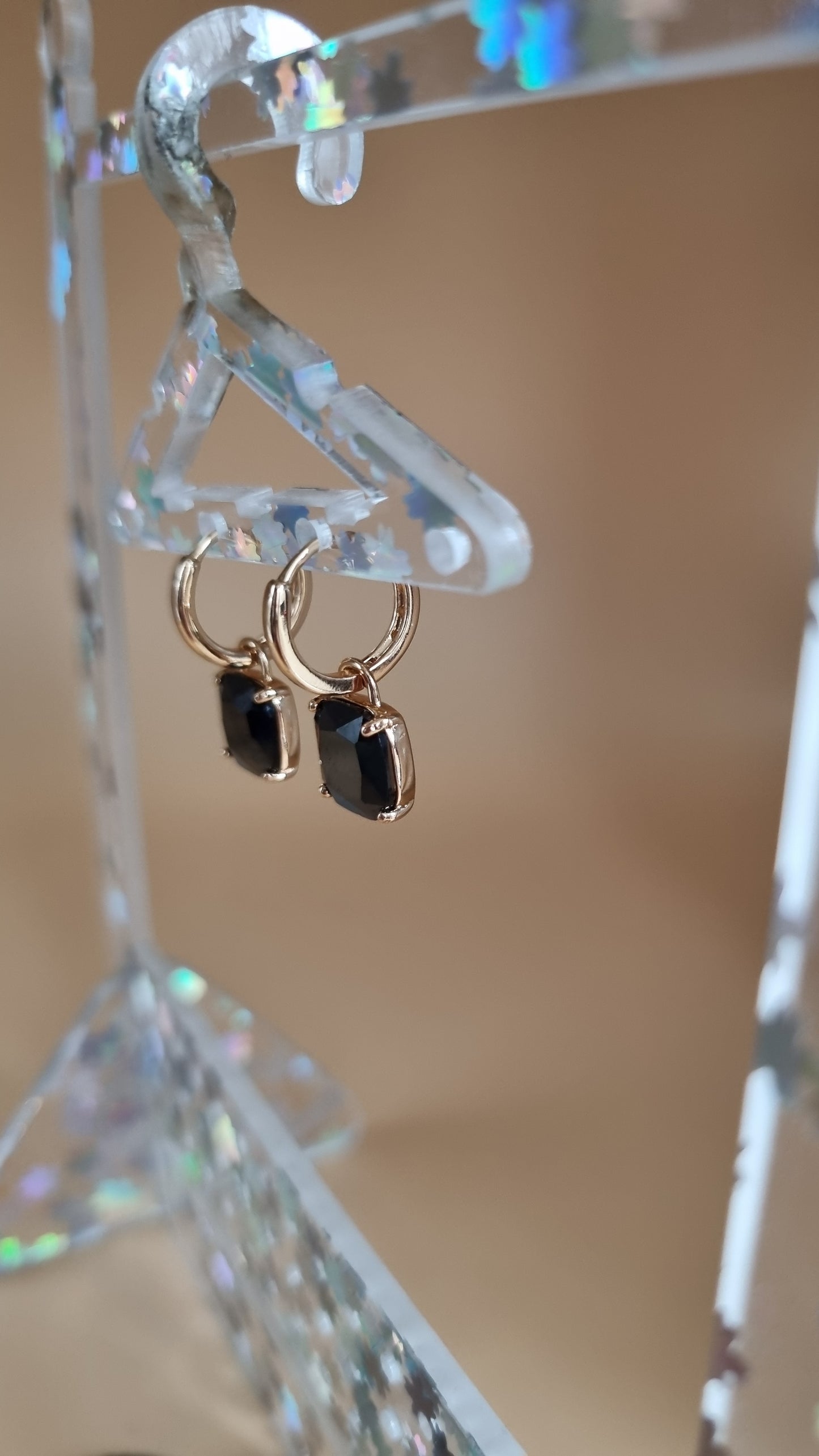 18kr.gold plated earrings with zircon stone free nickel hypoallergenic