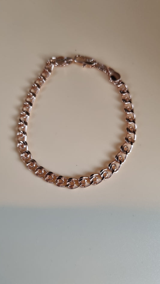 Rose gold plated  bracelet unisex hypoallergenic free nickel waterproof